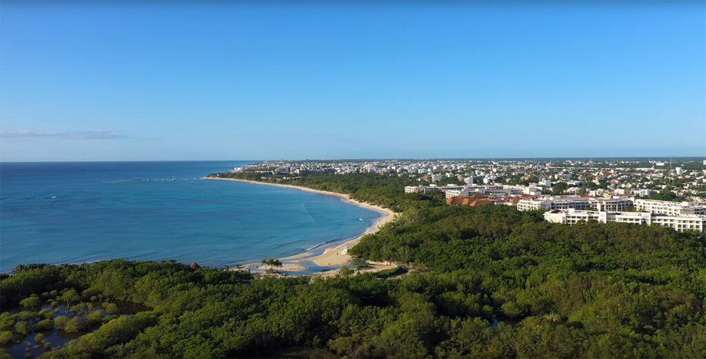 Playa del Carmen aerial view