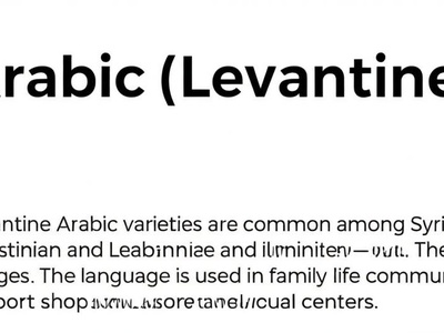 Arabic (Levantine)