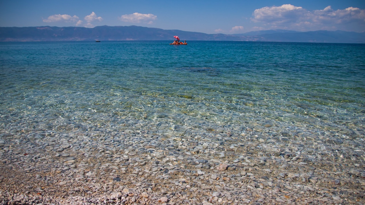 Lake Ohrid and mountain landscape representing North Macedonia's natural wonders