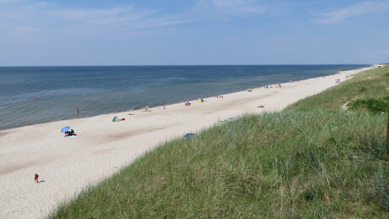 Curonian Spit sand dunes and Baltic coastline in Lithuania