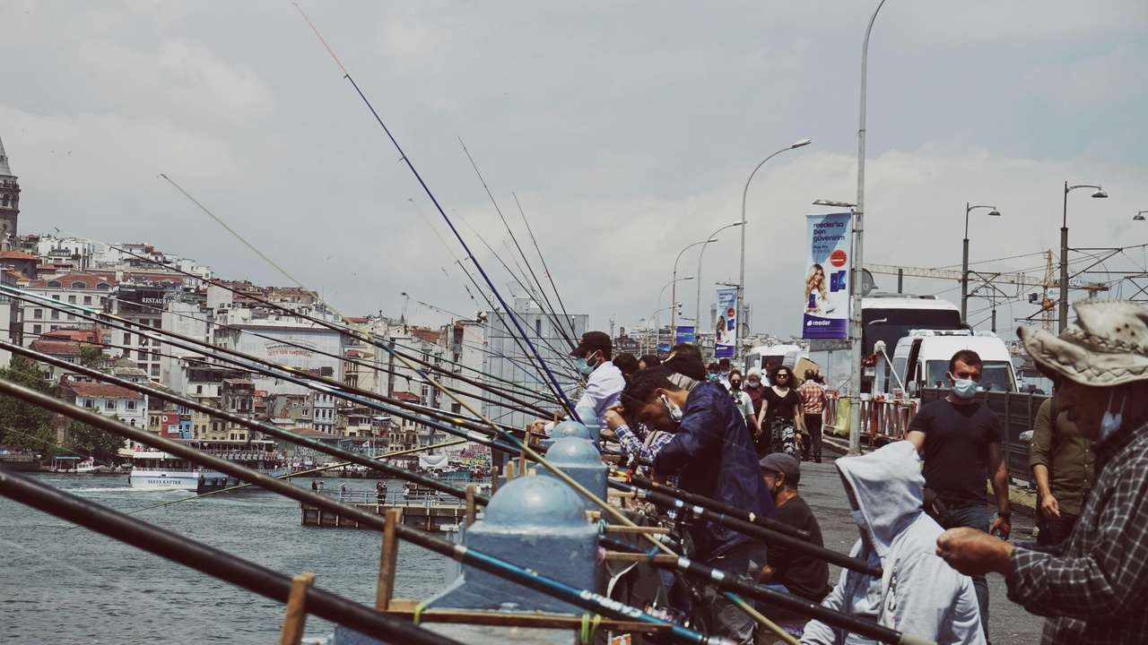 Anglers on a charter boat hauling in a large fish off Banderas Bay