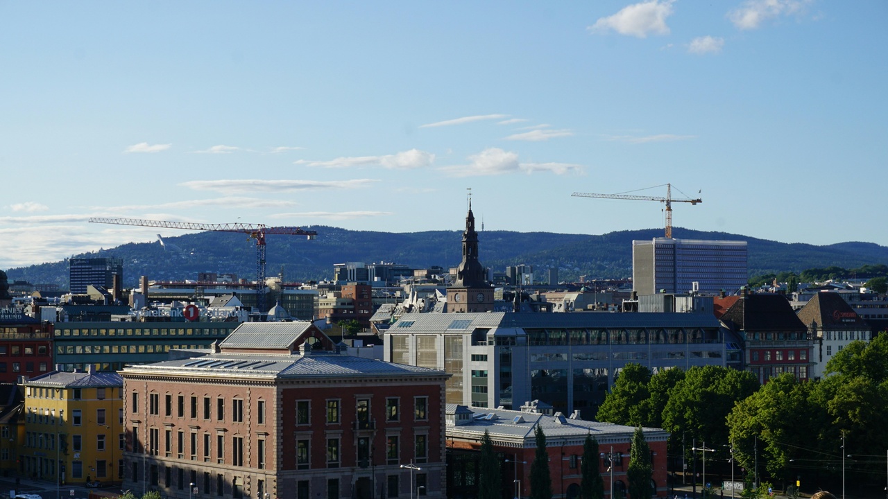 Oslo skyline with modern office buildings and waterfront