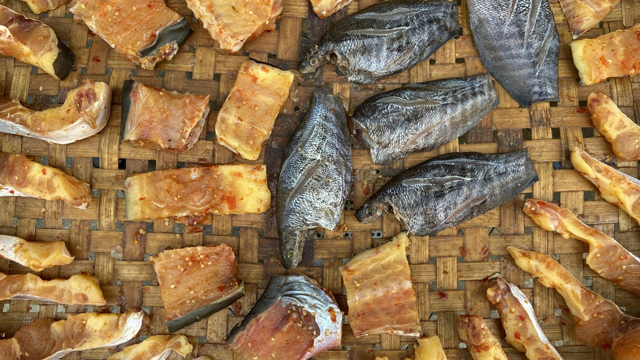 Oistins Fish Fry with grills and crowds at night