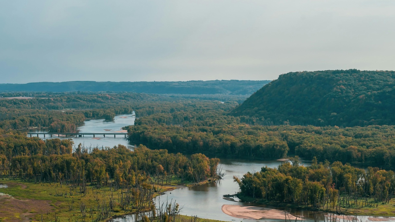 Davenport riverfront at night, illustrating transit and commerce corridors