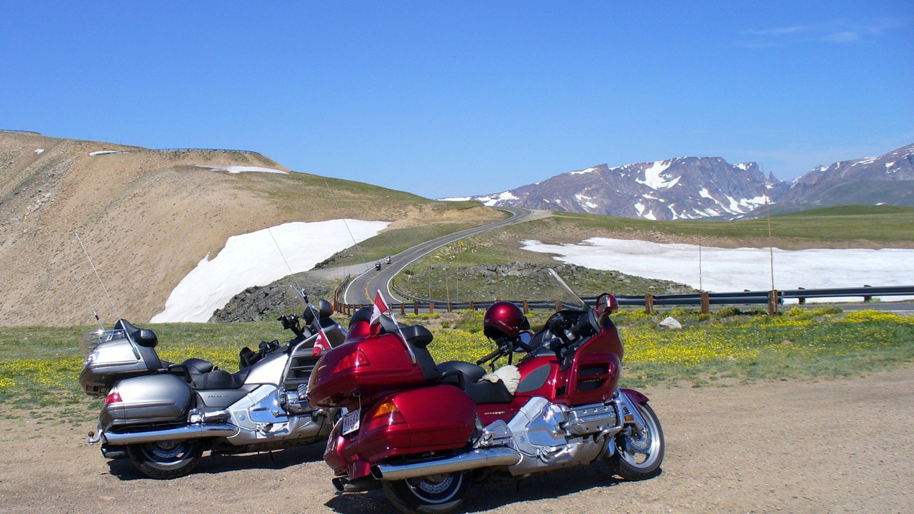 Scenic view of the Beartooth Highway with alpine tundra and a winding road