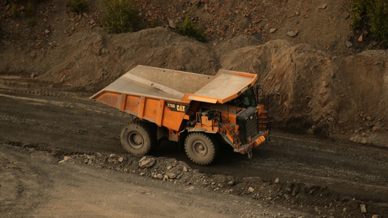 Aerial view of Congo mining operations and transport infrastructure