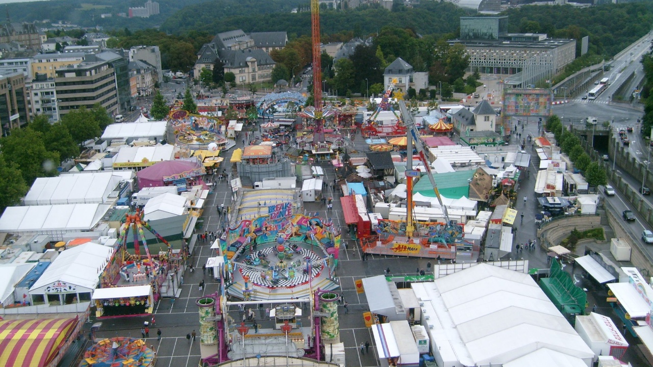 Public festivals in Luxembourg such as Schueberfouer fair, National Day fireworks, and the Echternach dancing procession