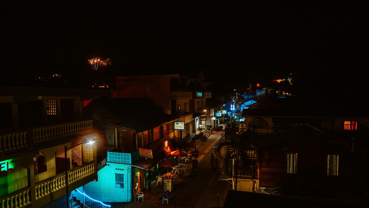 Asmara street with police checkpoint indicating urban governance and security