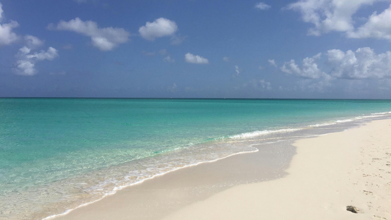 Grace Bay Beach shoreline with turquoise water and white sand