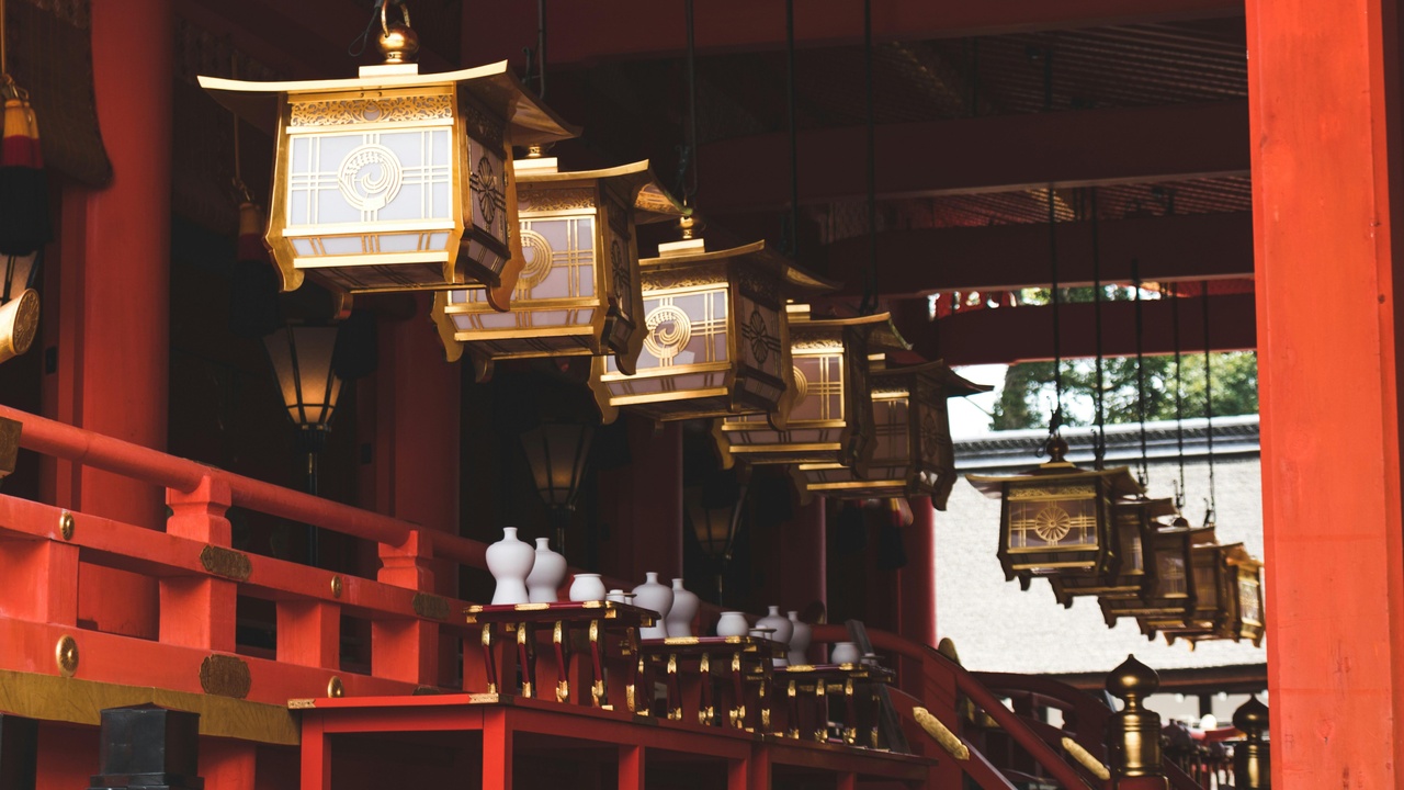 Ancient Japanese temple and shrine architecture in Kyoto
