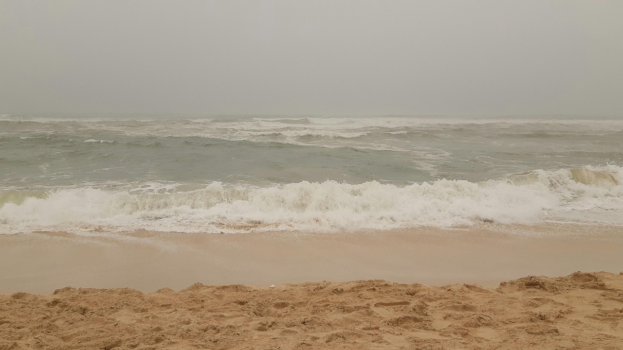 Coastal storm waves hitting shores in Oman