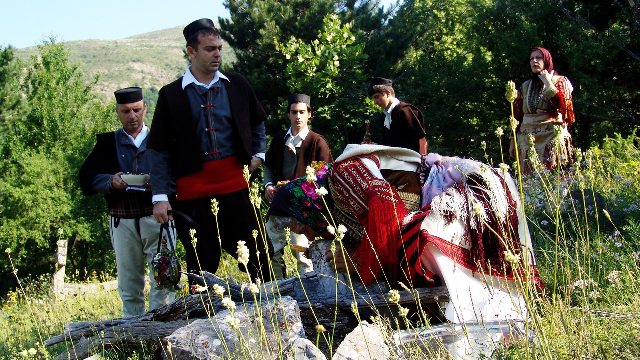 Orthodox church ceremony and family ritual in Skopje