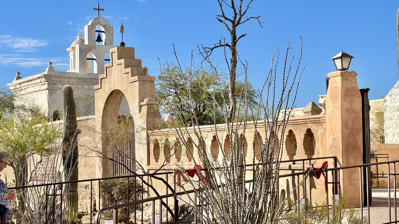 Mission San Xavier del Bac exterior and white architecture