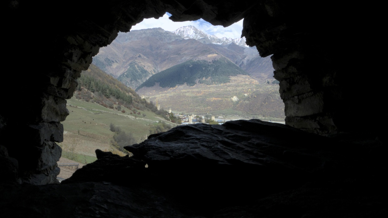 Caucasus mountains and Black Sea coastline in Georgia