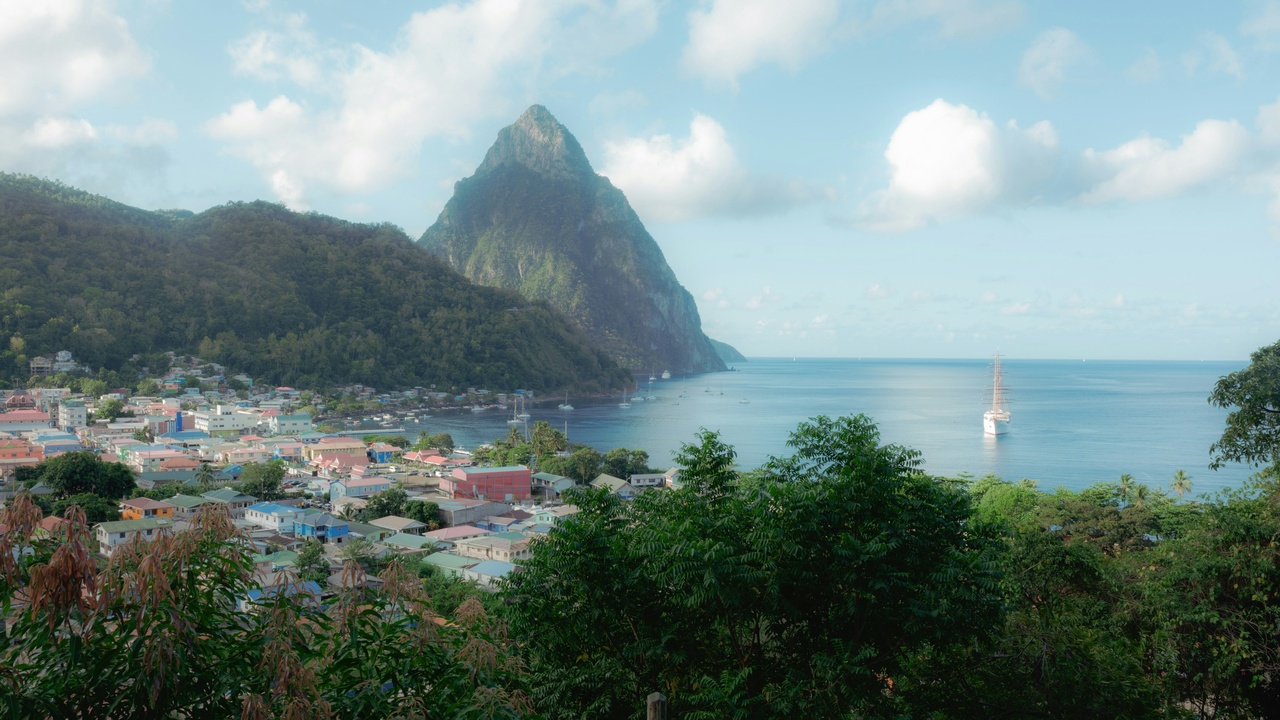 Visitors enjoying the Sulphur Springs geothermal pools near Soufrière