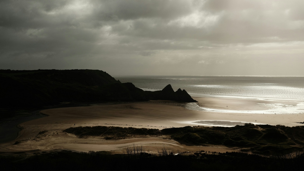 Cliffs and beach at Rhossili on the Gower Peninsula