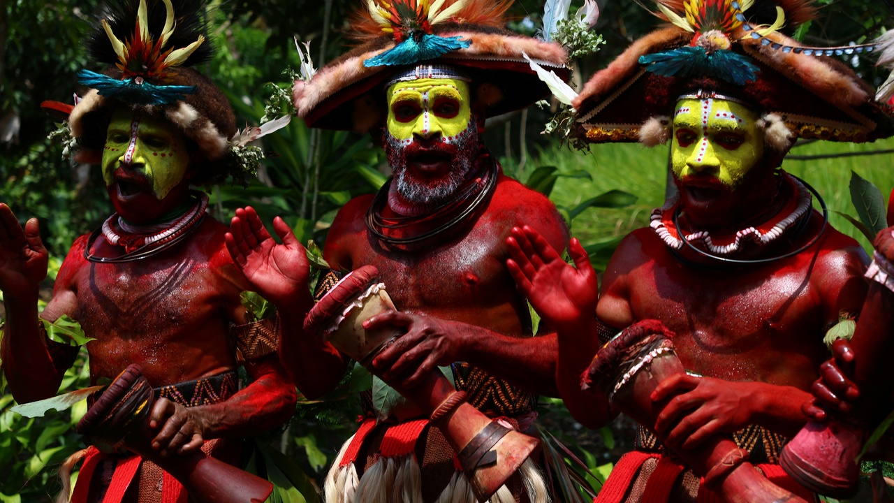 Papua New Guinea cultural performers at a festival