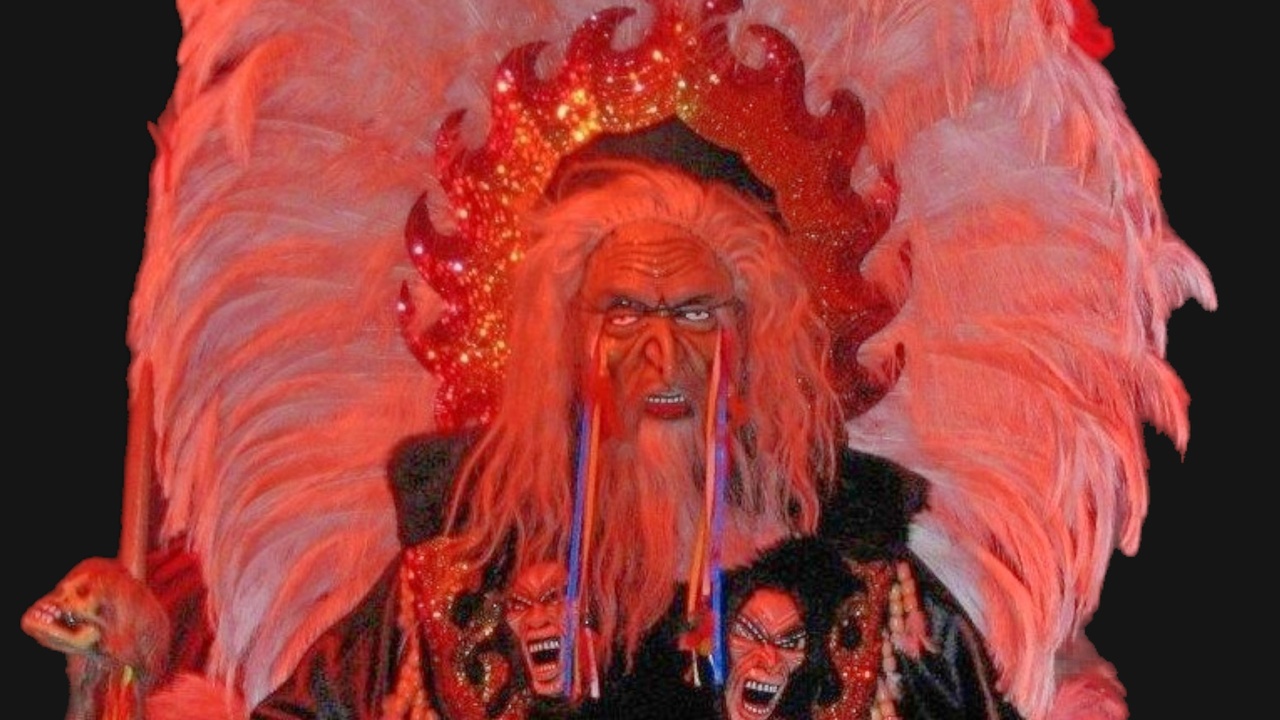 Aymara women in traditional dress at a Bolivian festival.