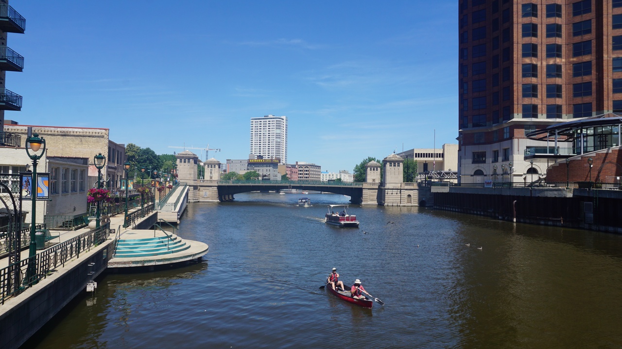 Milwaukee RiverWalk and Lake Michigan shoreline