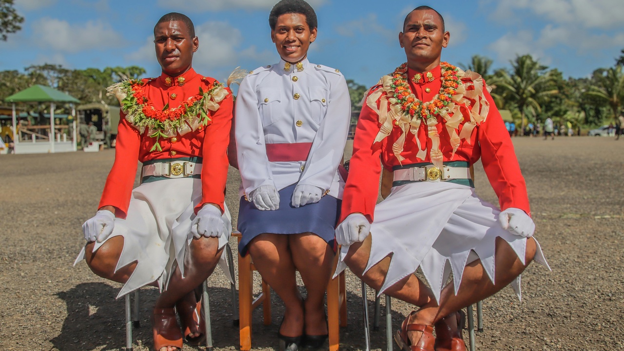 Police presence on a Suva street at night, showing urban streets and patrols