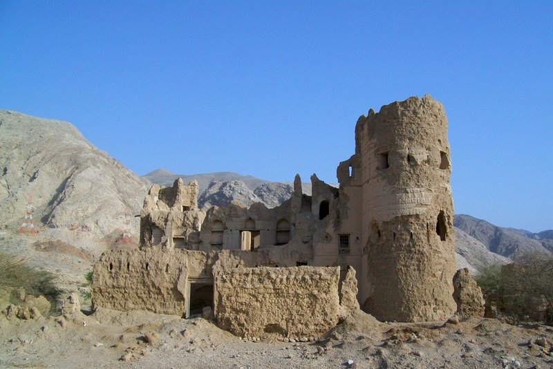 Explore the ancient ruins of a mud brick fort in Muscat, Oman, showcasing history and heritage.