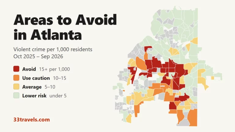 Map of Atlanta neighborhoods coloured by violent crime rate