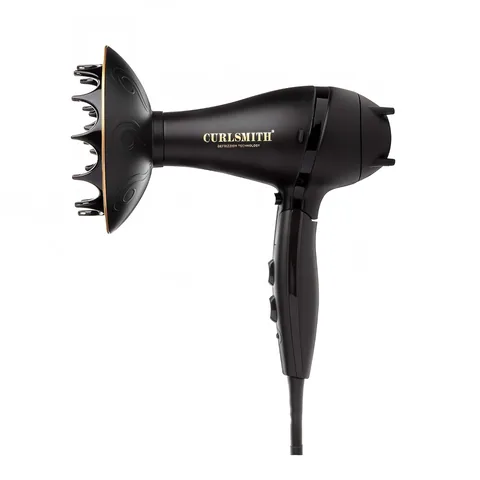 Curlsmith Defrizzion Travel Hair Dryer for Curly Hair, Foldable Compact Dryer, Large Diffuser