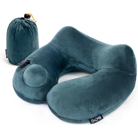 AirComfy Daydreamer Travel Neck Pillow - Self-Inflatable with Washable Cover and Packsack