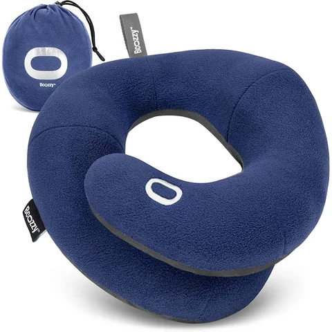 BCOZZY Travel Neck Pillow for Airplane, Head & Chin Support, Large