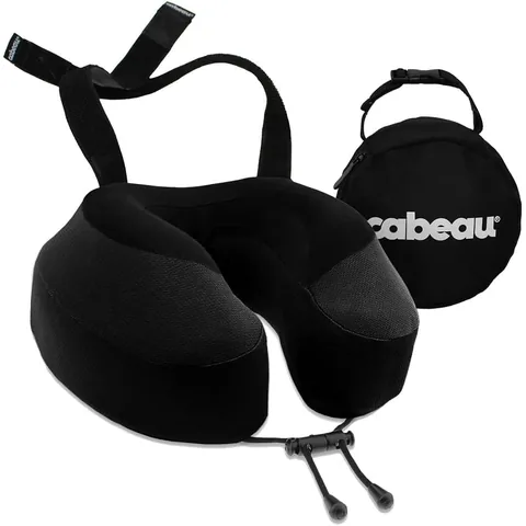 Cabeau Evolution S3 Airplane Travel Pillow for Long Flights - Memory Foam with Seat Straps