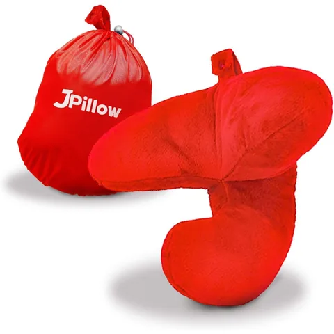J-Pillow Travel Pillow + Carry Bag - Chin & Neck Support in Any Sitting Position