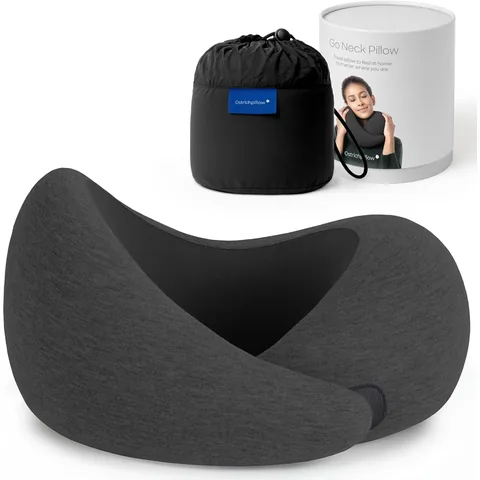 Ostrichpillow Go Neck Pillow - Premium Memory Foam Travel Pillow, 360 Ergonomic Design