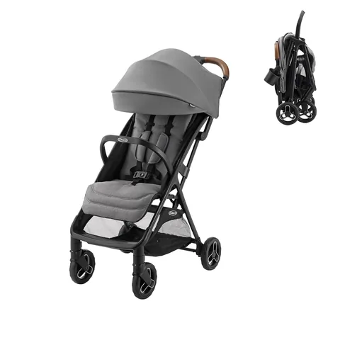 Graco Ready2Jet Lightweight Compact Travel Stroller, Kingston, Ultra-Lightweight (13.2 lb), One-Hand, Self-Standing, Automatic Fold